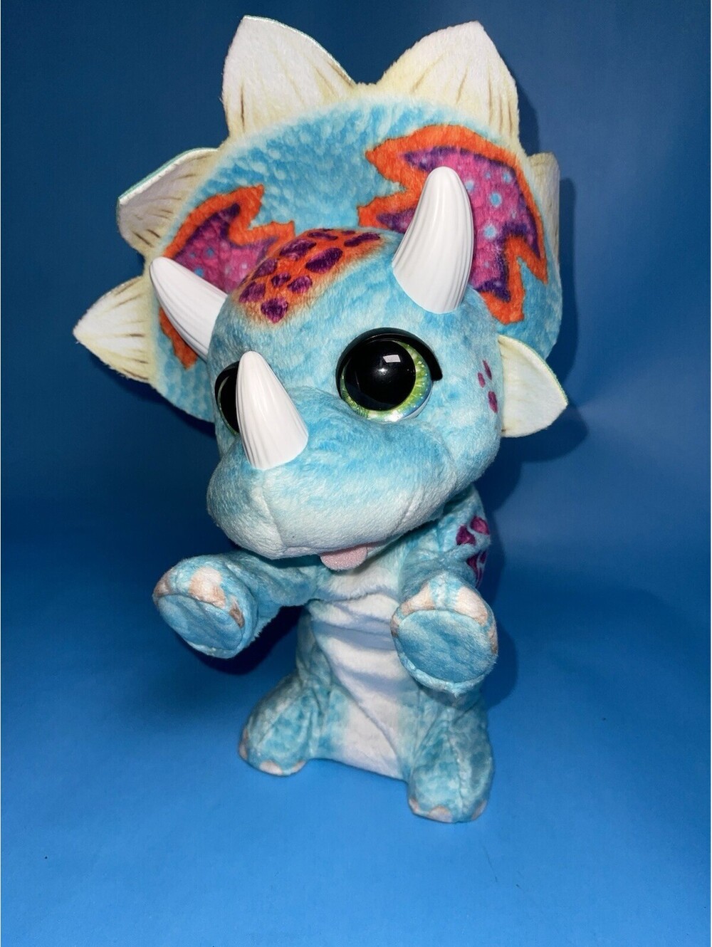 2014 FurReal Hoppin' Topper HASBRO Interactive Plush Pet Triceratops Dinosaur